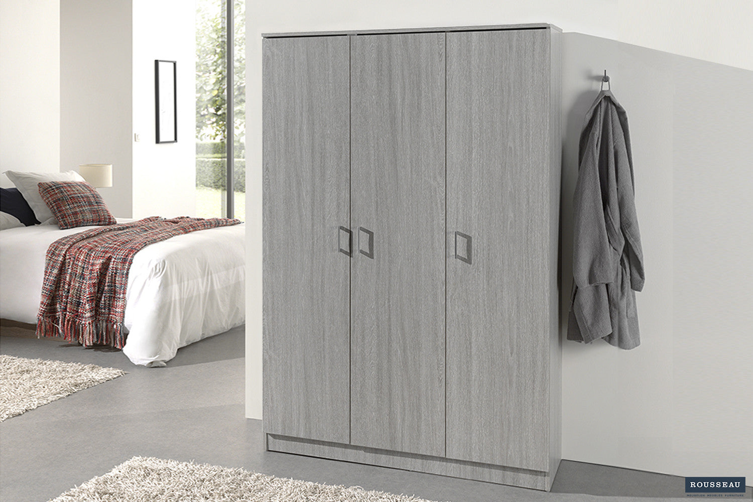 Storage cabinet 'Ray' 3 doors and 4 shelves Gray oak