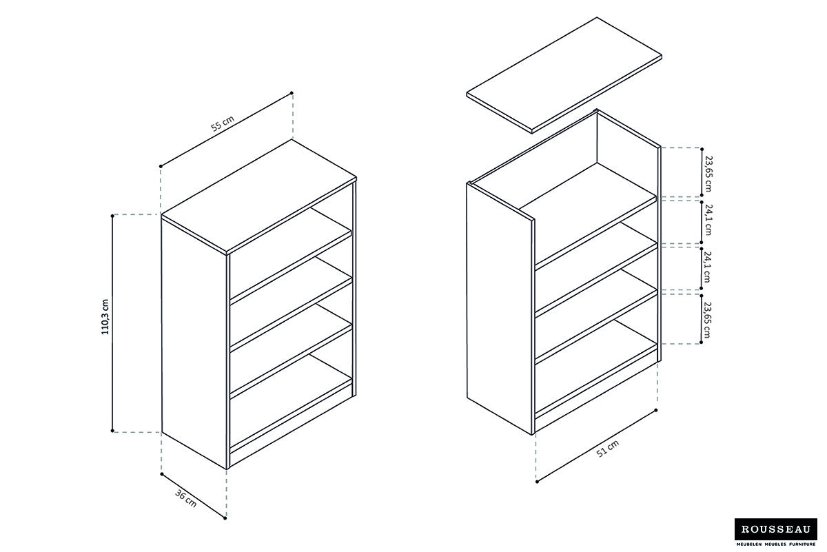 SALE - Bookcase 'Space' 3 shelves Sonoma