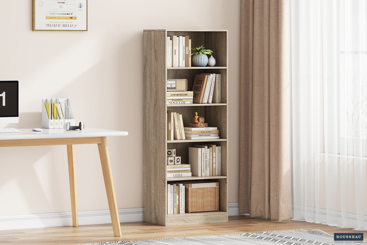 SALE - Boekenkast 'Space' 4 legplanken Sonoma