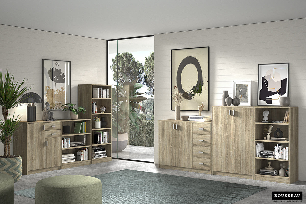 SALE - Bookcase 'Space' 4 shelves Sonoma
