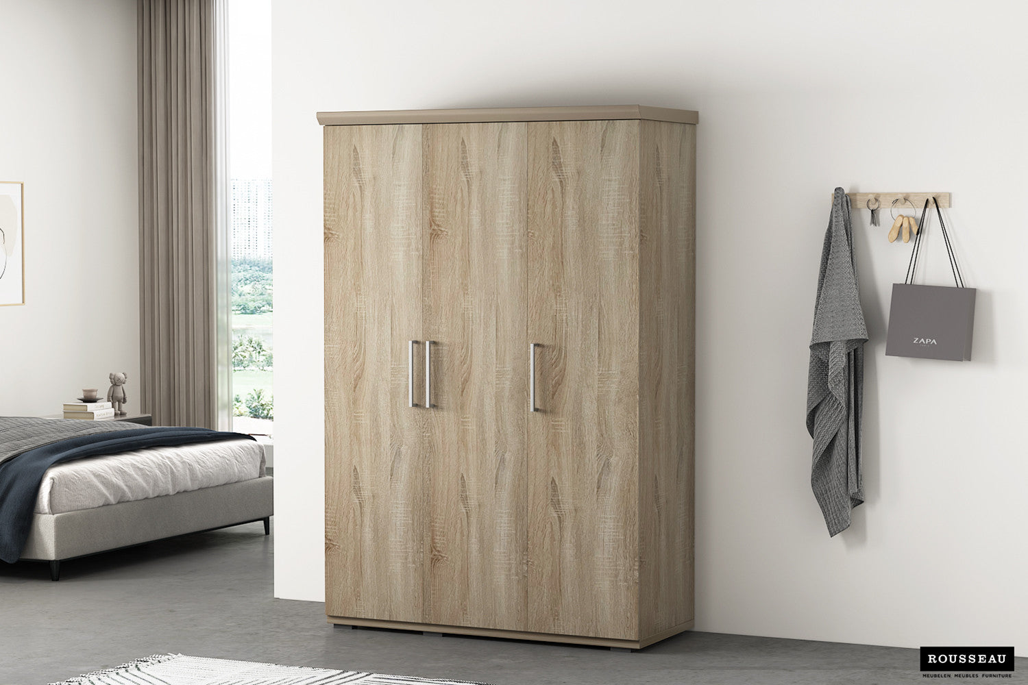 Wardrobe 'Mike' 3 doors Sonoma