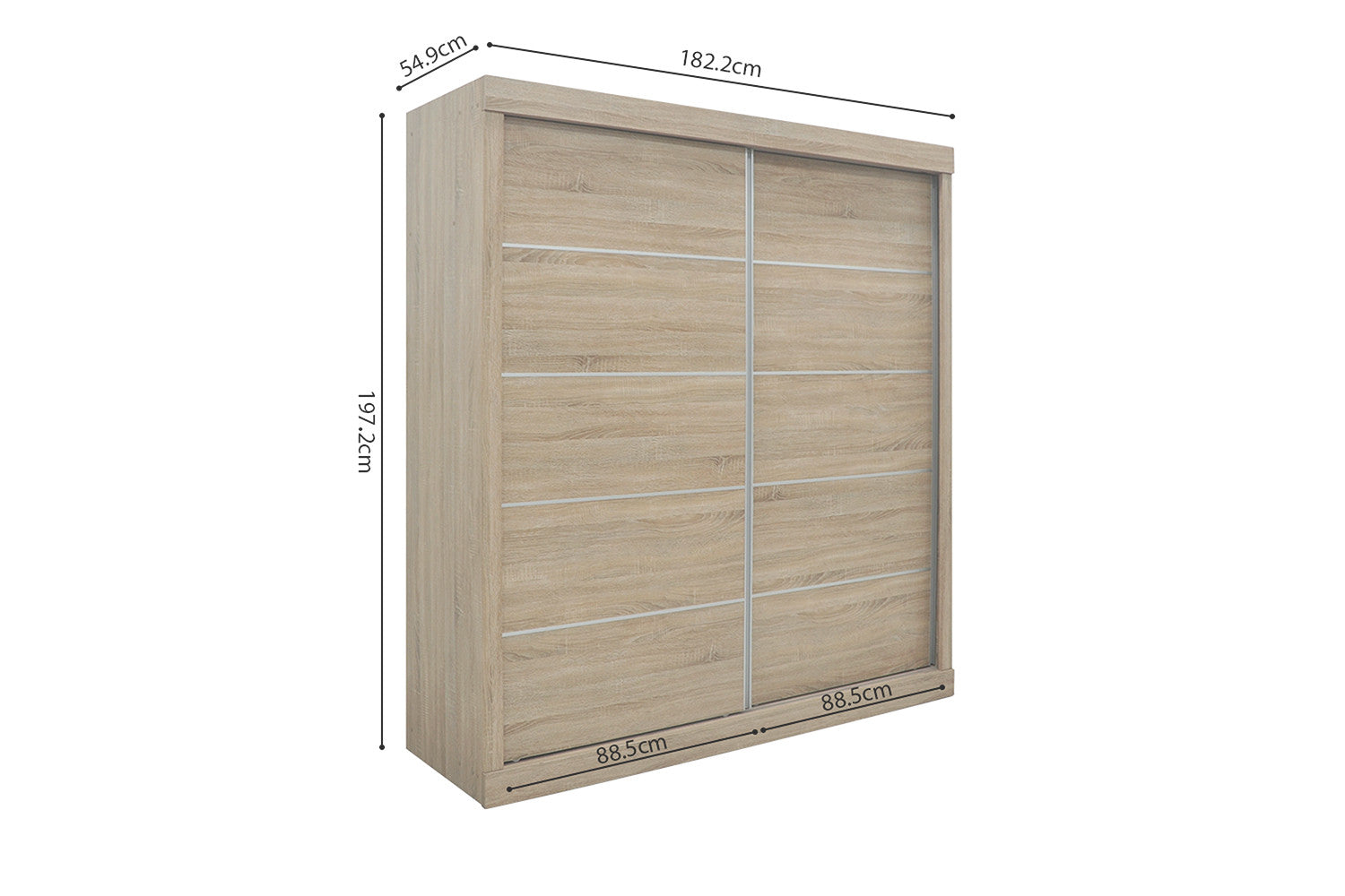 Wardrobe 'Mike' 2 sliding doors Sonoma