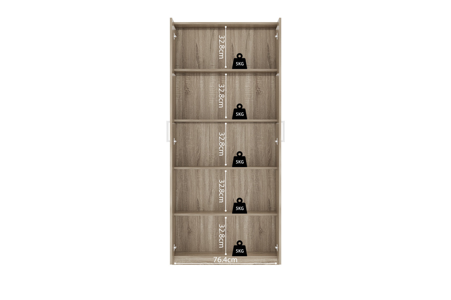 Storage cabinet 'Mike' 80 cm 2 doors Sonoma