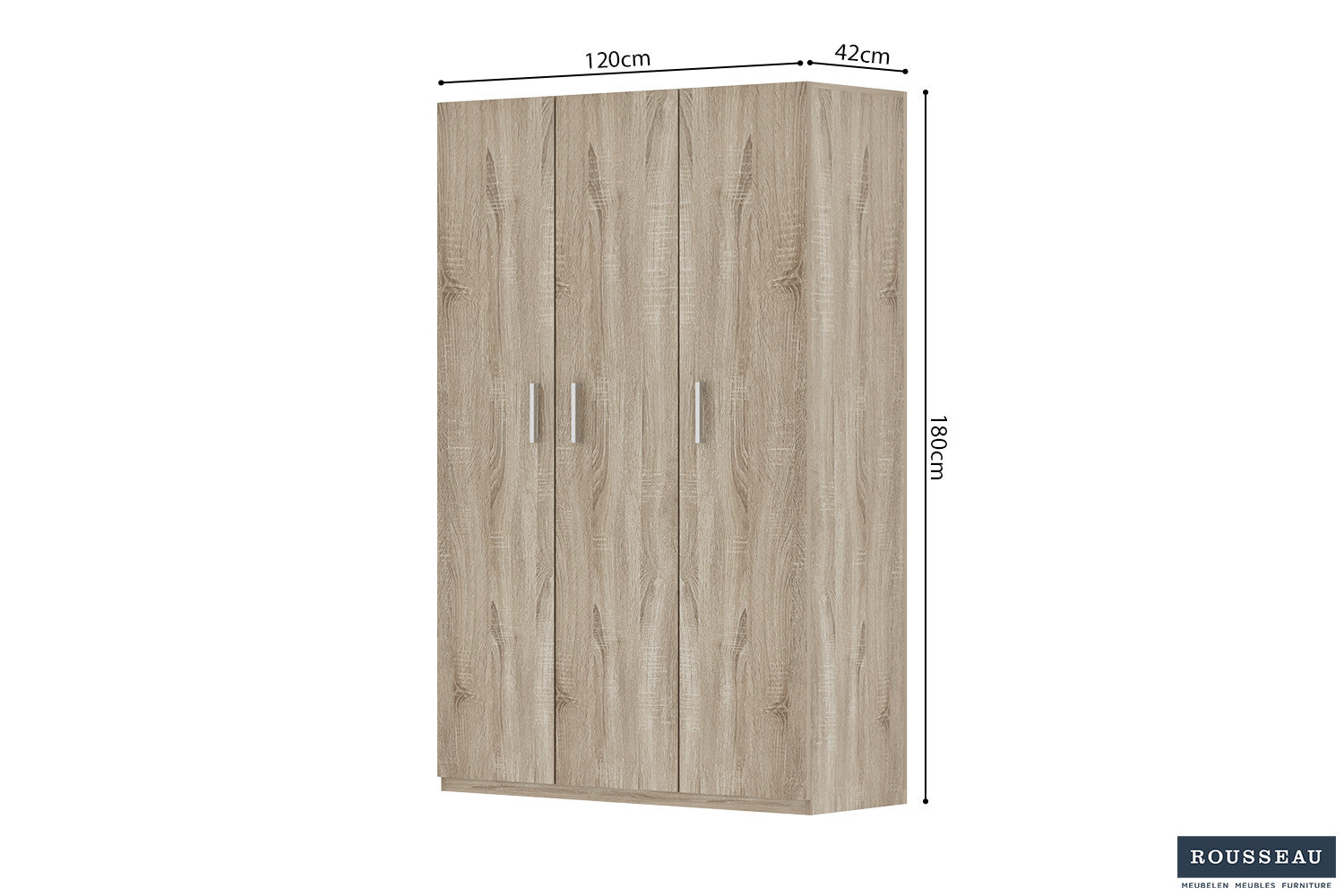 Storage cabinet 'Mike' 120 cm 3 doors Sonoma