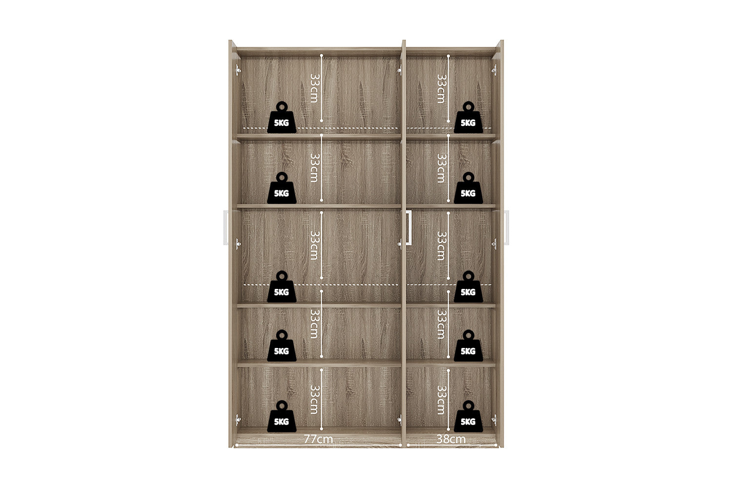 Storage cabinet 'Mike' 120 cm 3 doors Sonoma