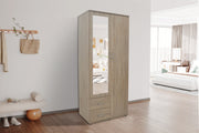 Wardrobe 'Marc' 2 doors with mirror Sonoma