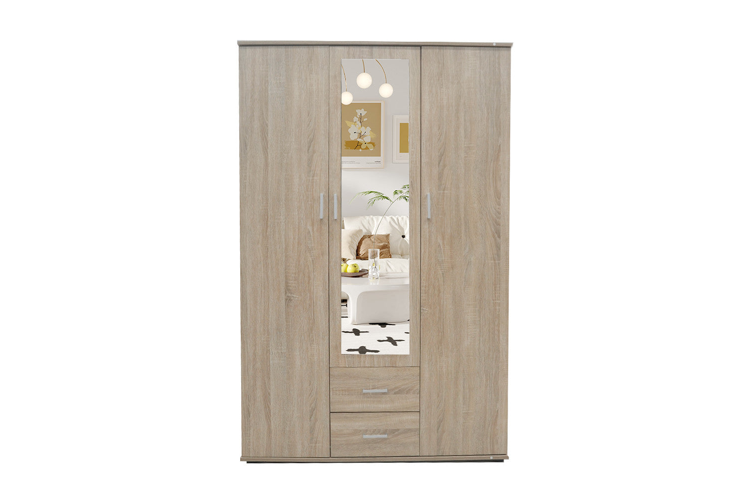 Wardrobe 'Marc' 3 doors with mirror Sonoma