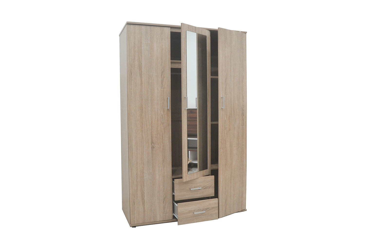 Wardrobe 'Marc' 3 doors with mirror Sonoma