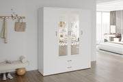 Wardrobe 'Marc' 4 doors with 2 mirrors White