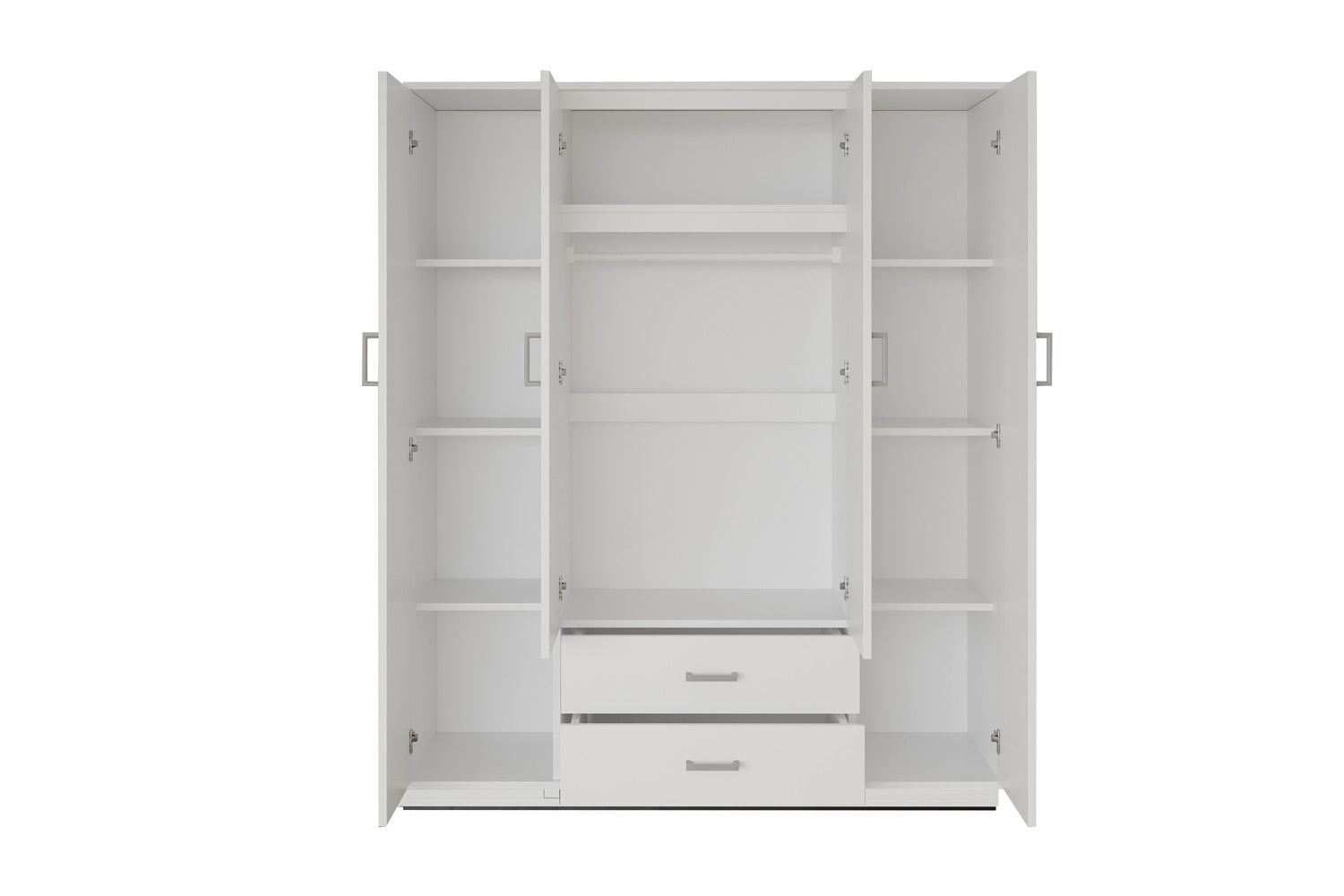 Wardrobe 'Marc' 4 doors with 2 mirrors White