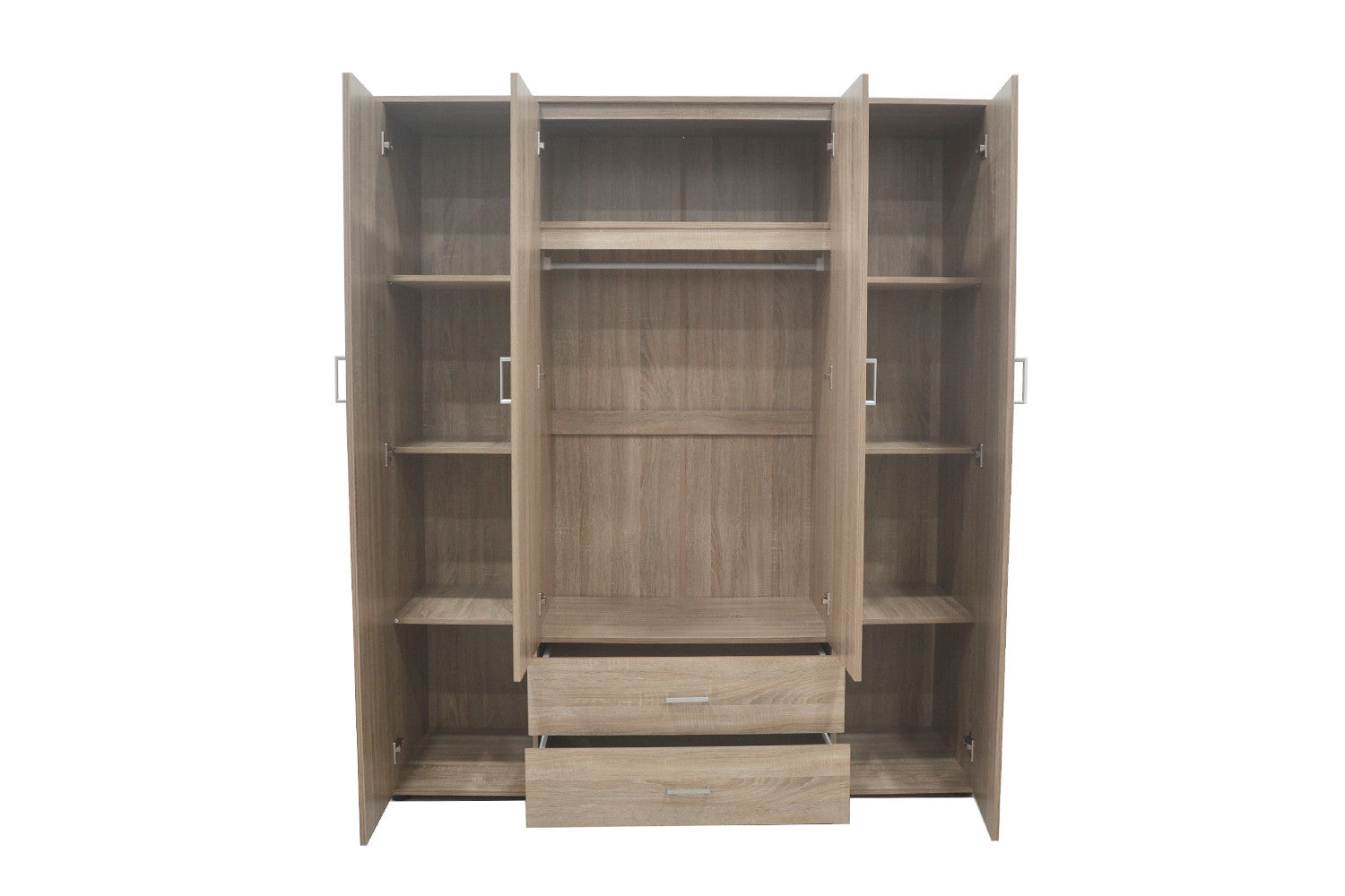 Wardrobe 'Marc' 4 doors with 2 mirrors Sonoma