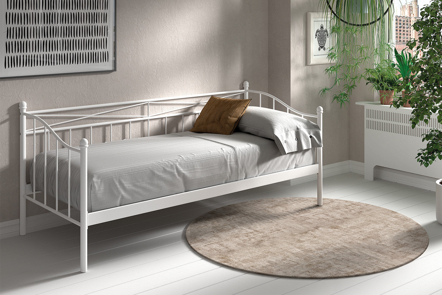 Bed 'Sablo' 90x200 met lattenbodem Wit
