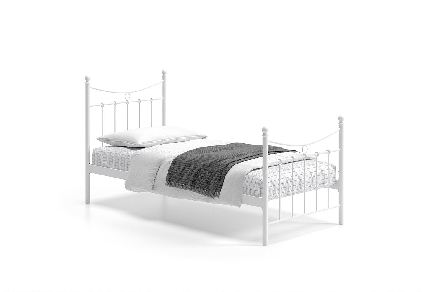 Bed 'Sacha' 90x200 with slatted base White