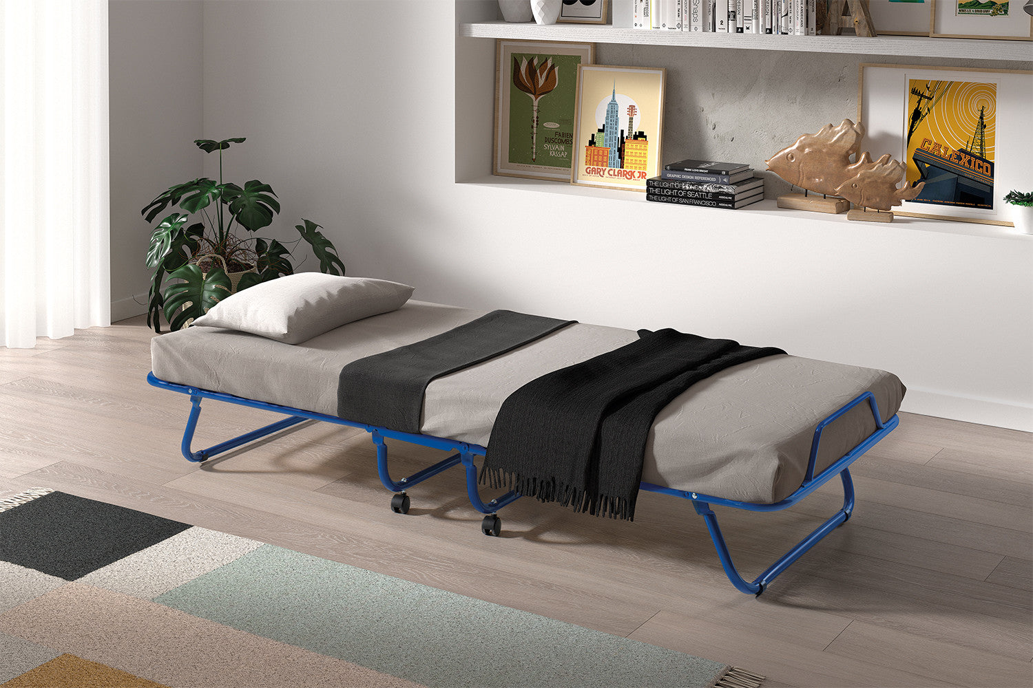Folding bed 'Safari' 80x190 cm Metal Blue