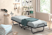 Folding bed 'Bruxelles' 90x200 cm metal Black