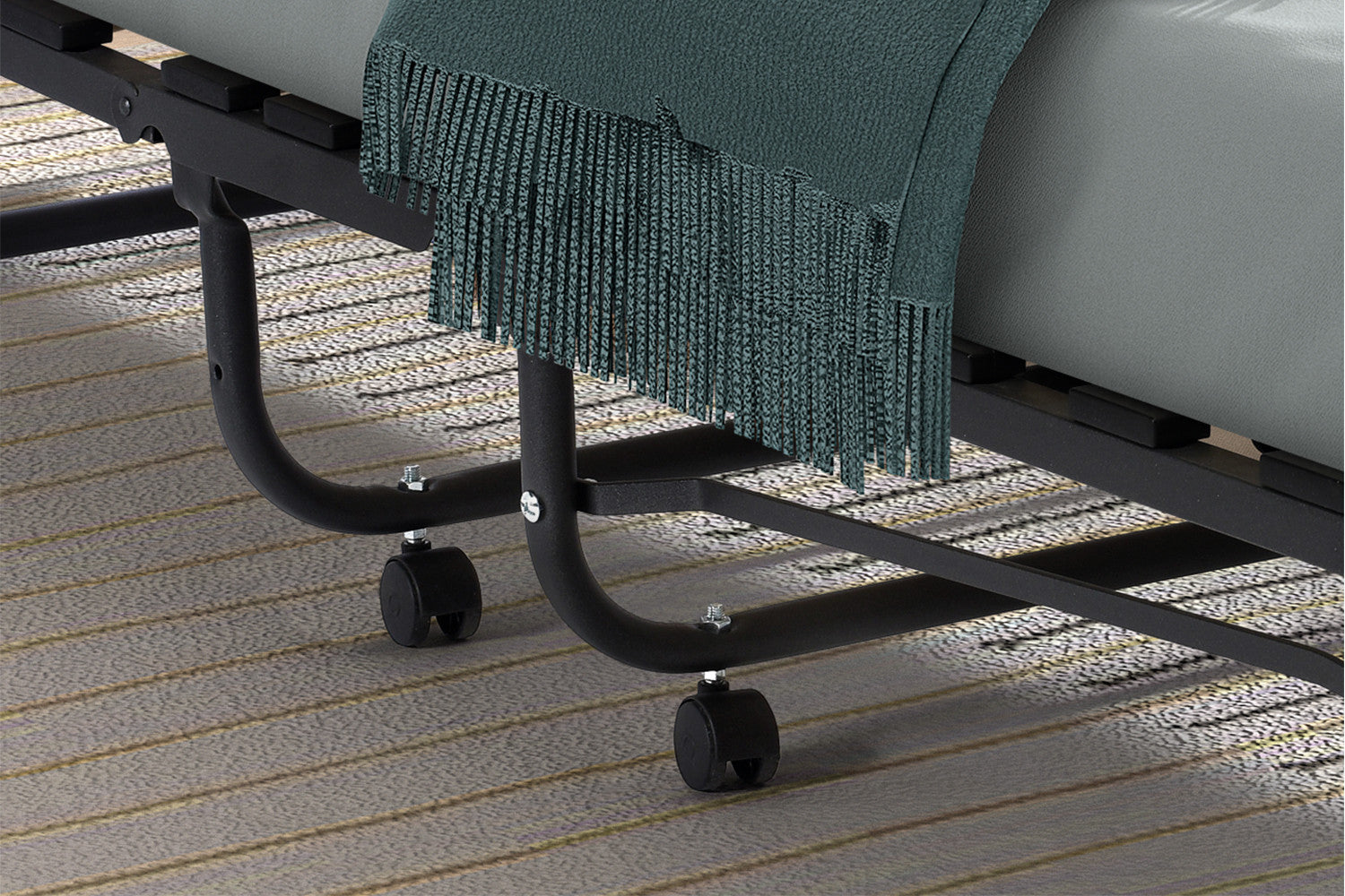 Folding bed 'Bruxelles' 90x200 cm metal Black