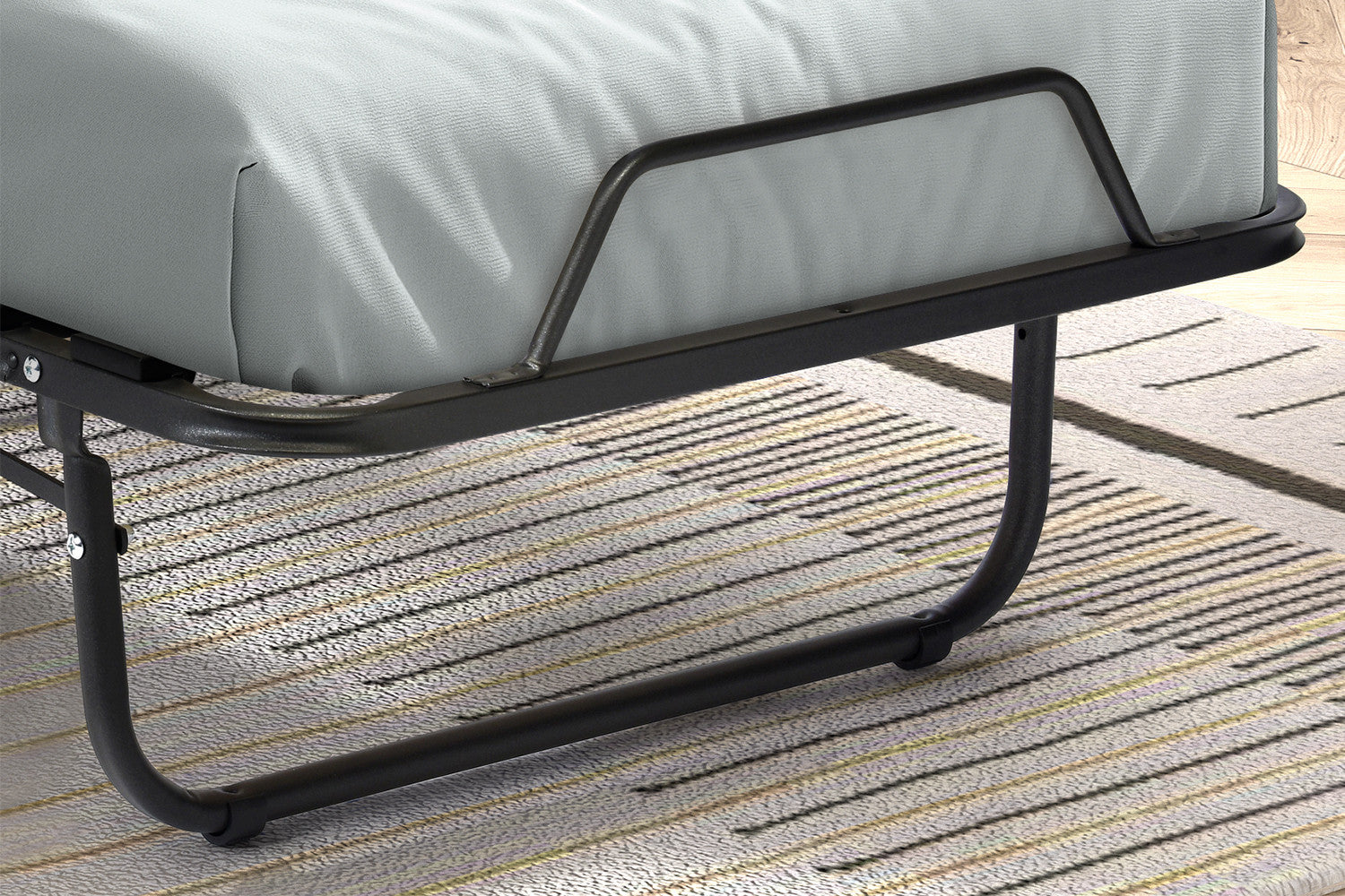 Folding bed 'Bruxelles' 90x200 cm metal Black