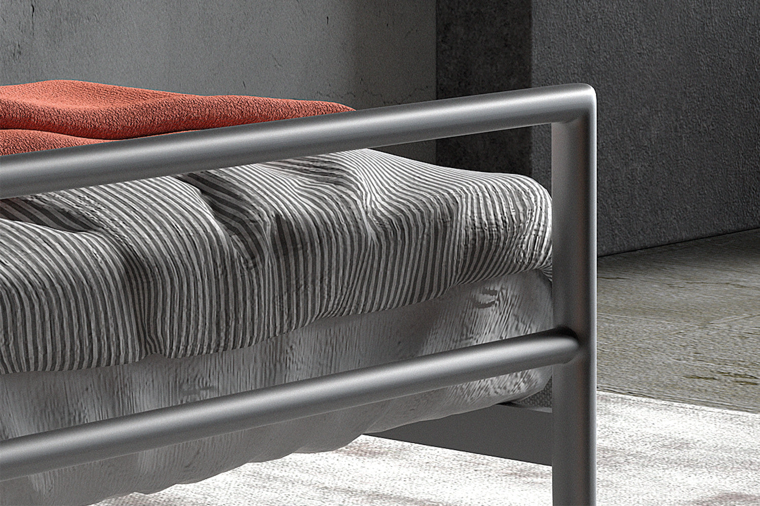 Bed 'Sandro' 90x200 with slatted base Gray