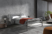 Bed 'Sandro' 140x200 with slatted base Gray