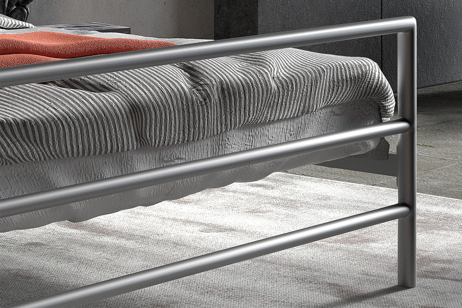 Bed 'Sandro' 140x200 with slatted base Gray