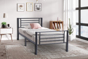 Bed 'Sammy' 90x200 Metal Dark Gray