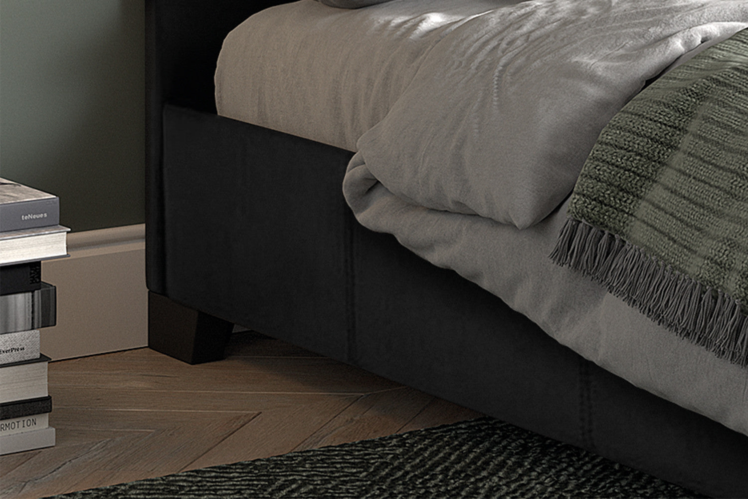 Bed 'Roma' 140x200 with slatted base PU Black