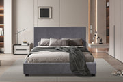 Bed 'Roma' 140x200 with slatted base Fabric Gray