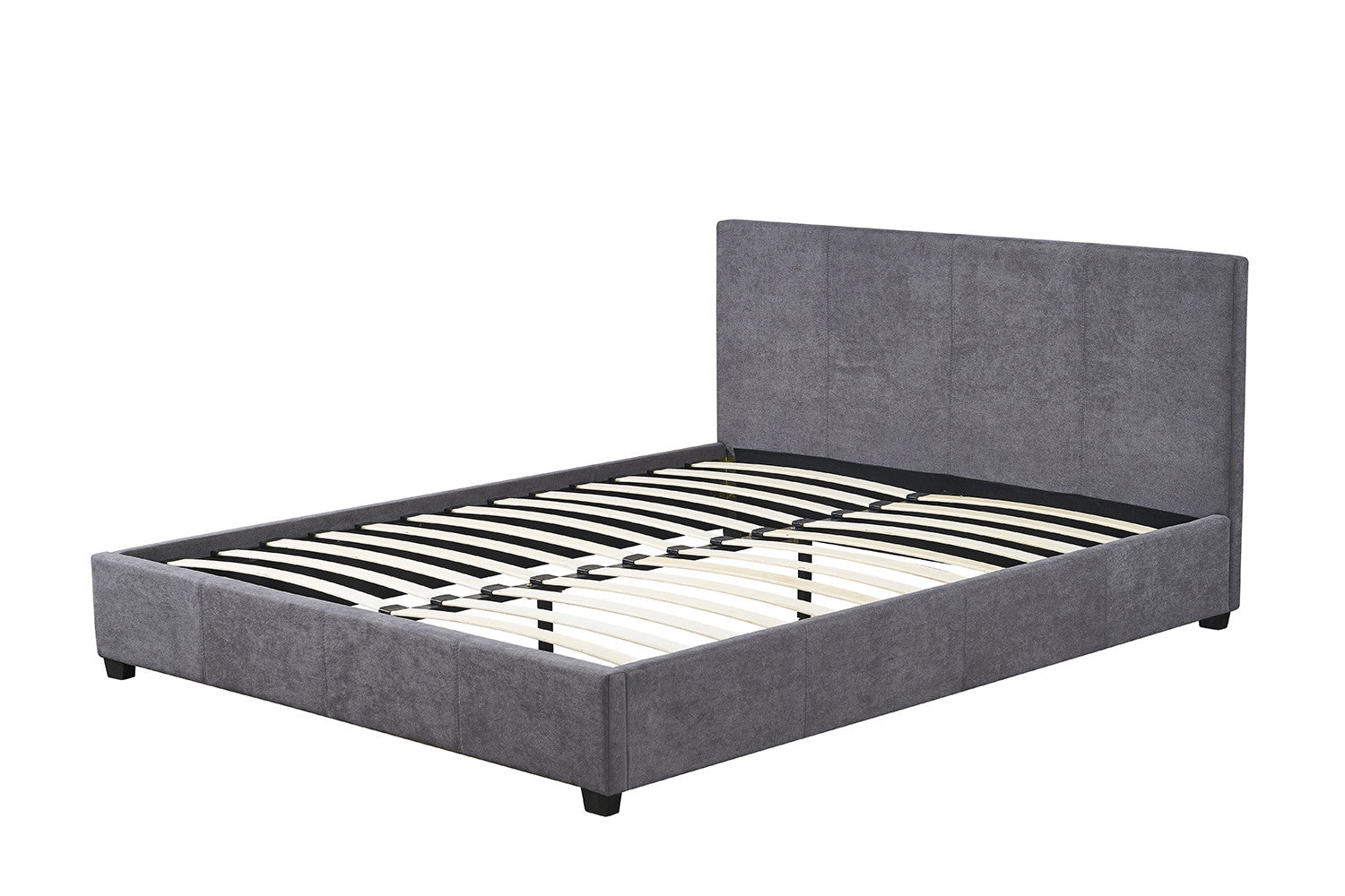 Bed 'Roma' 140x200 with slatted base Fabric Gray