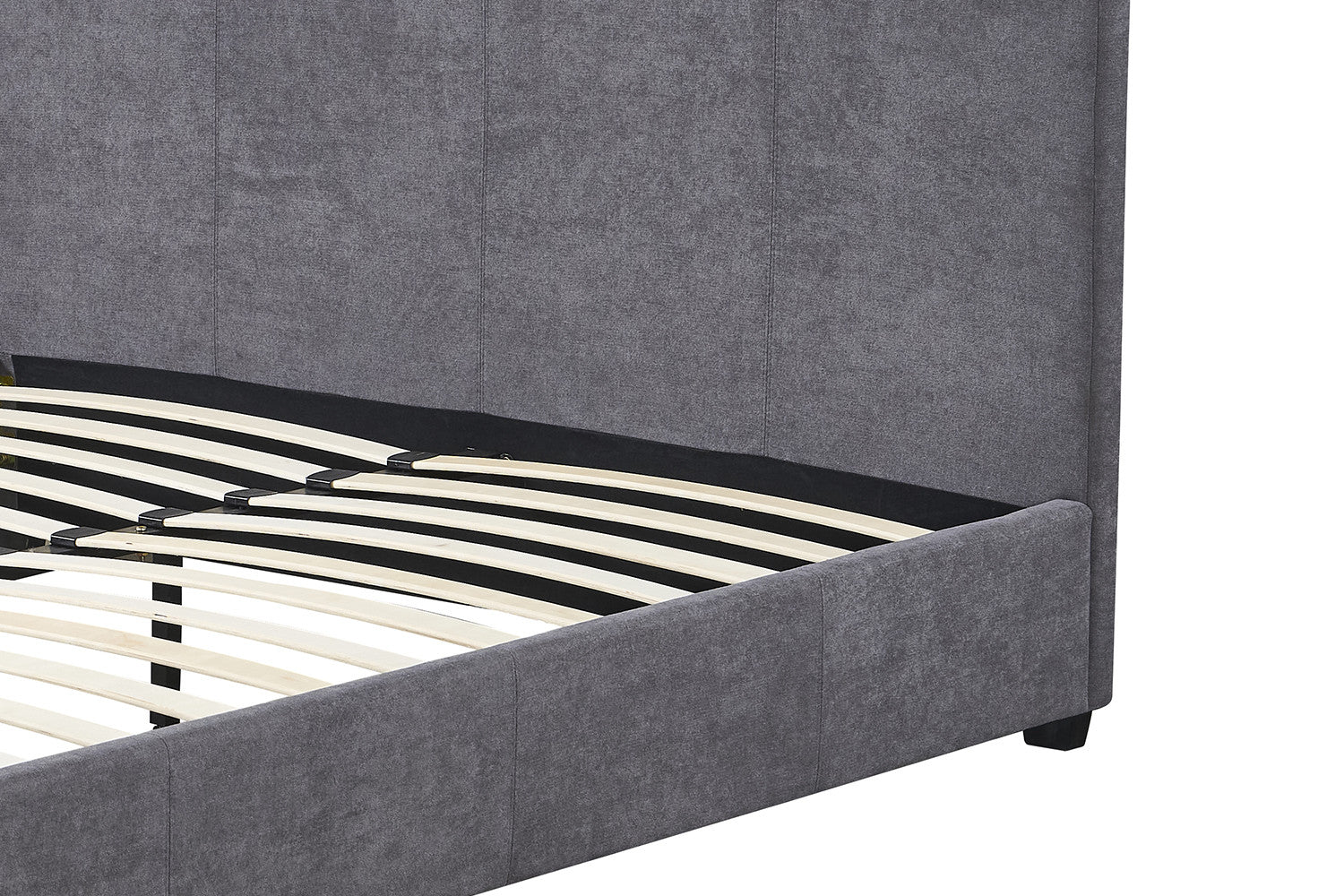 Bed 'Roma' 140x200 with slatted base Fabric Gray