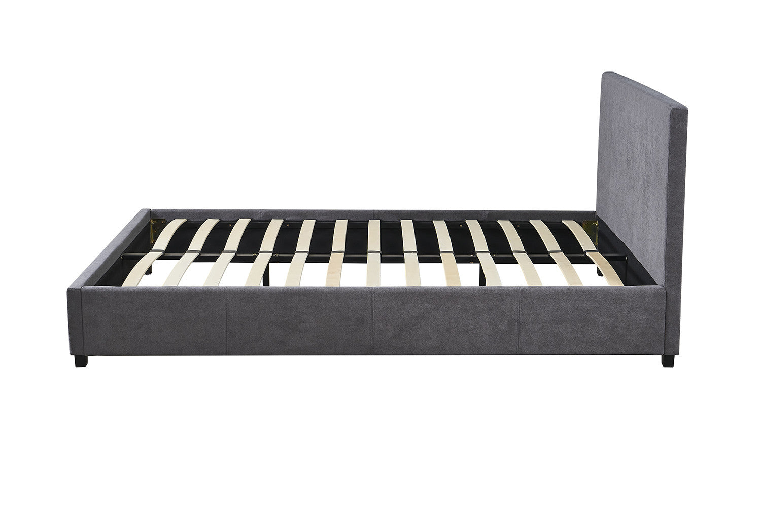 Bed 'Roma' 160x200 with slatted base Fabric Gray