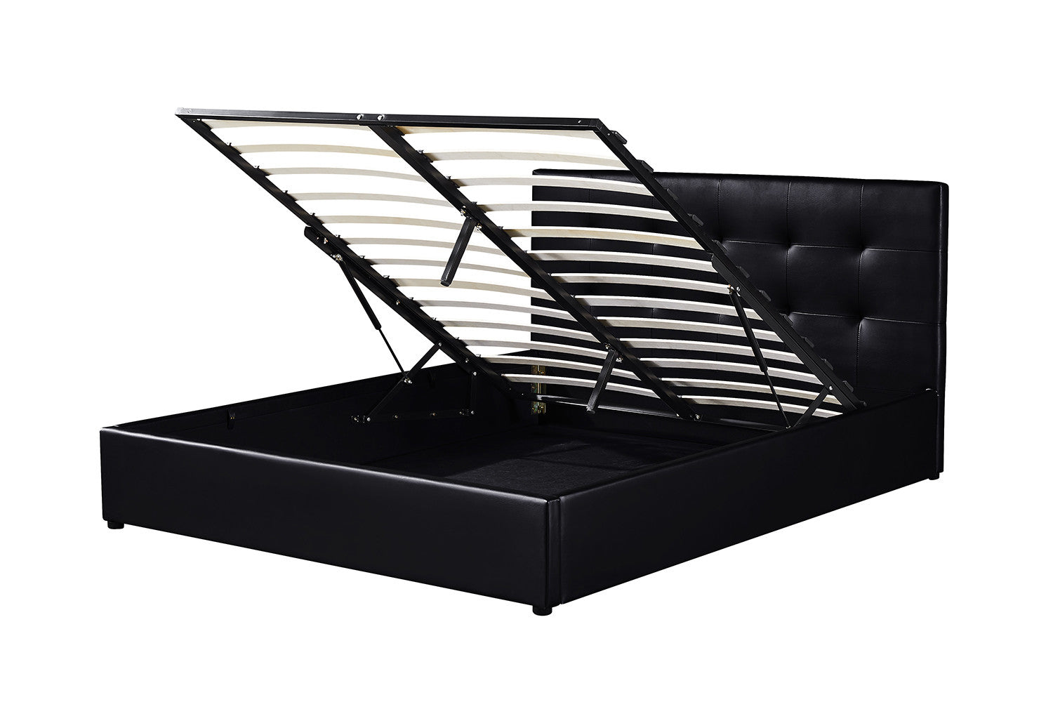 Bed with suitcase 'Porto' 160x200 with slatted base PU Black
