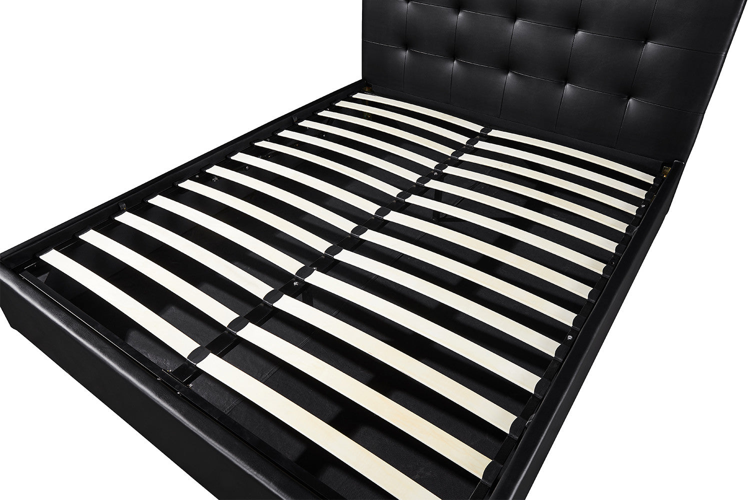 Bed with suitcase 'Porto' 160x200 with slatted base PU Black