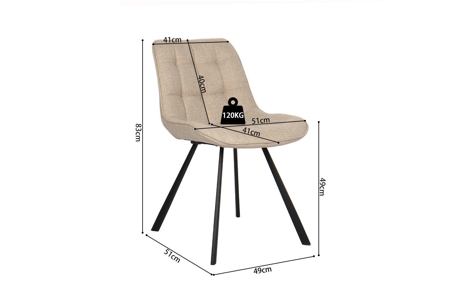 Chair 'Ariba' Fabric Ote Montego 178 Beige/Light Gray