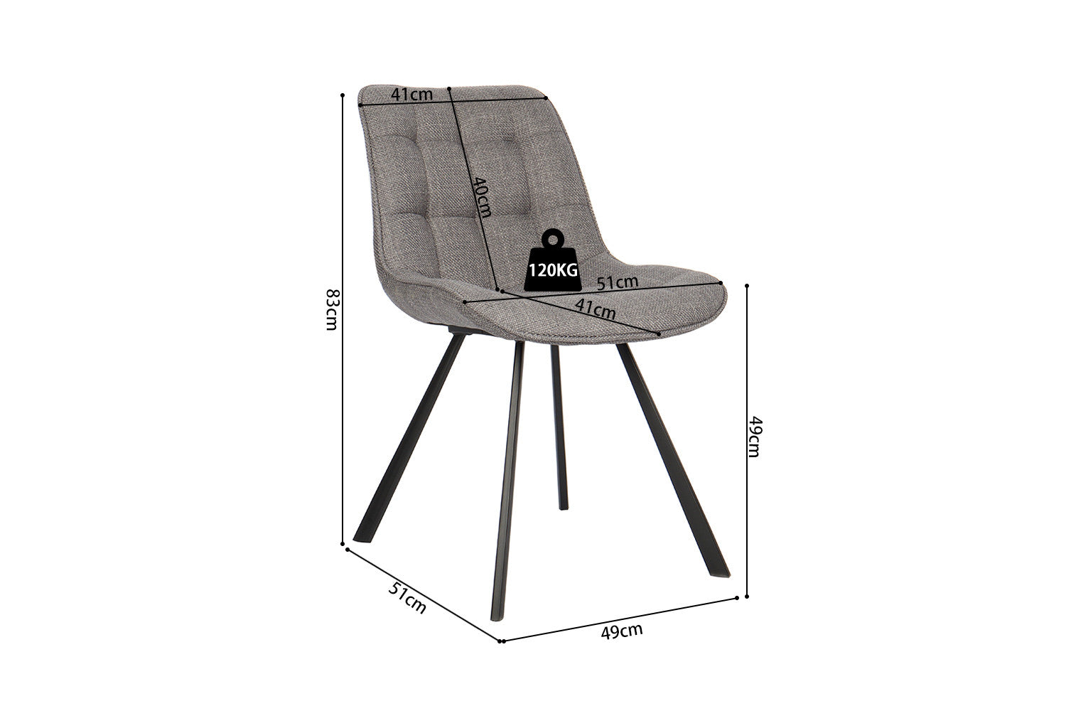 Chair 'Ariba' Fabric Ote Montego 466 Gray