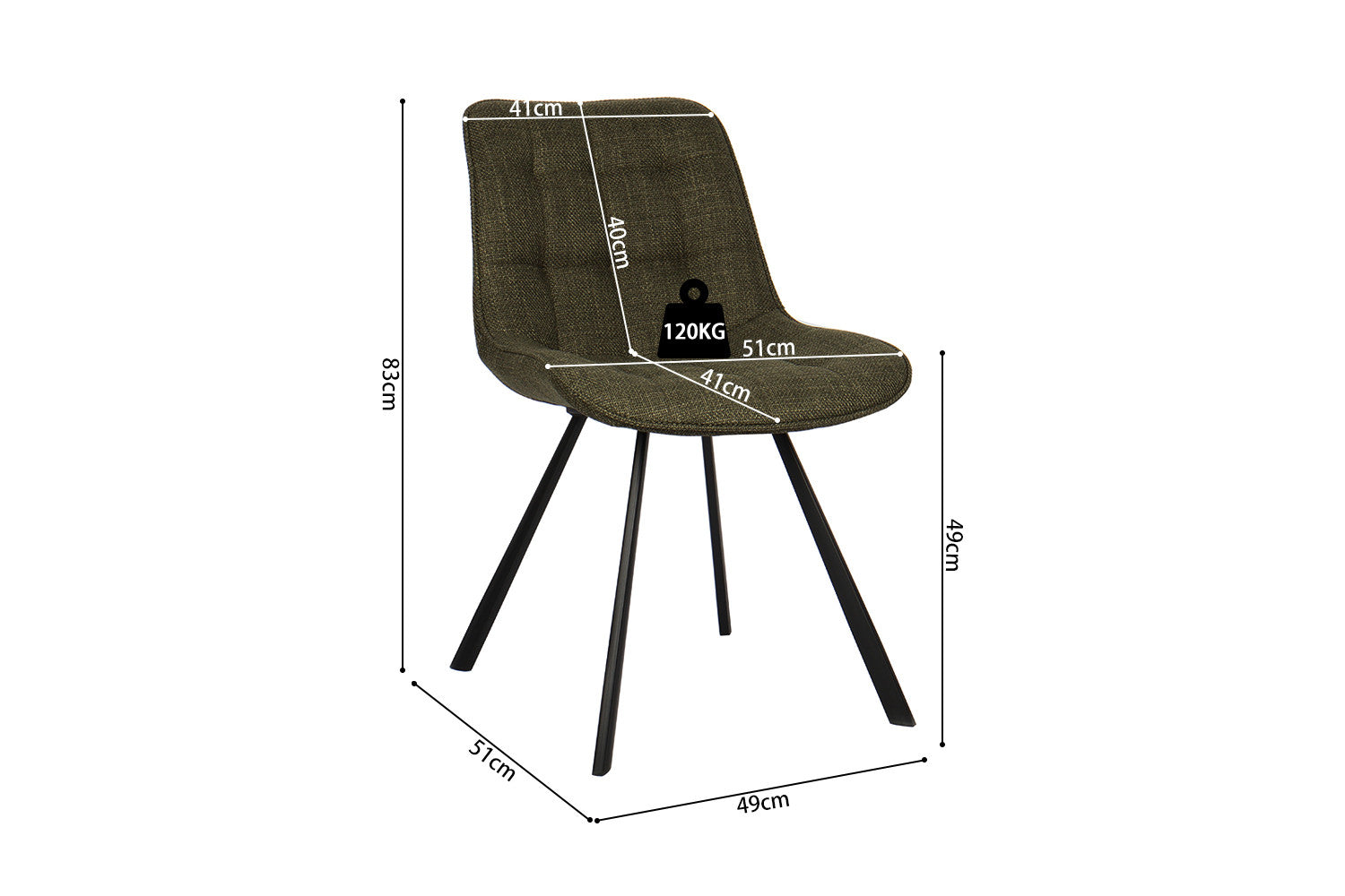 Chair 'Ariba' Fabric Ote Montego 350 Green