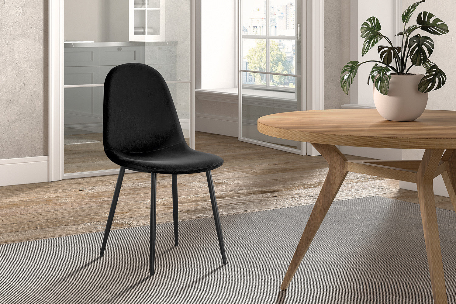 Chair 'Boy' Velvet Black