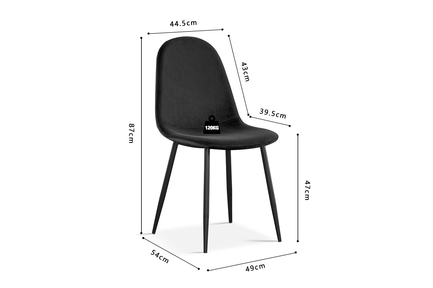 Chair 'Boy' Velvet Black