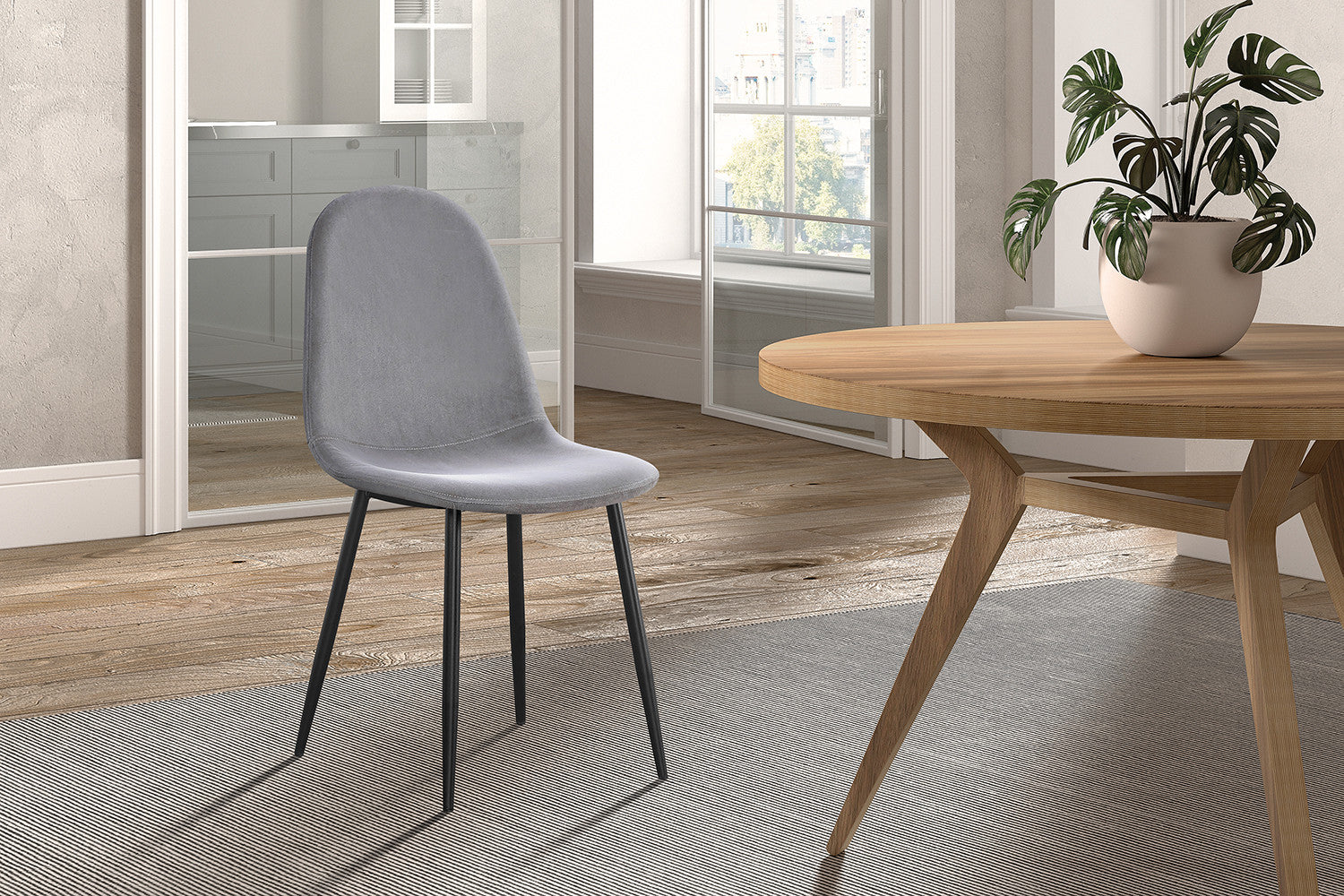 Chair 'Boy' Velvet Grey