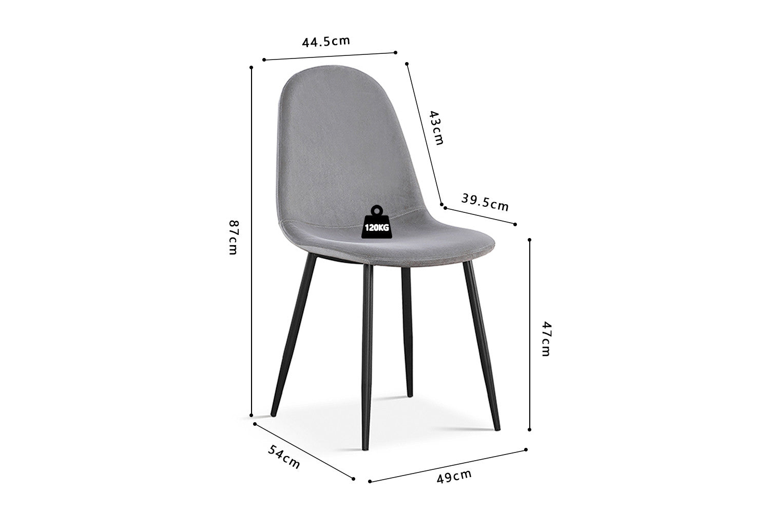 Chair 'Boy' Velvet Grey