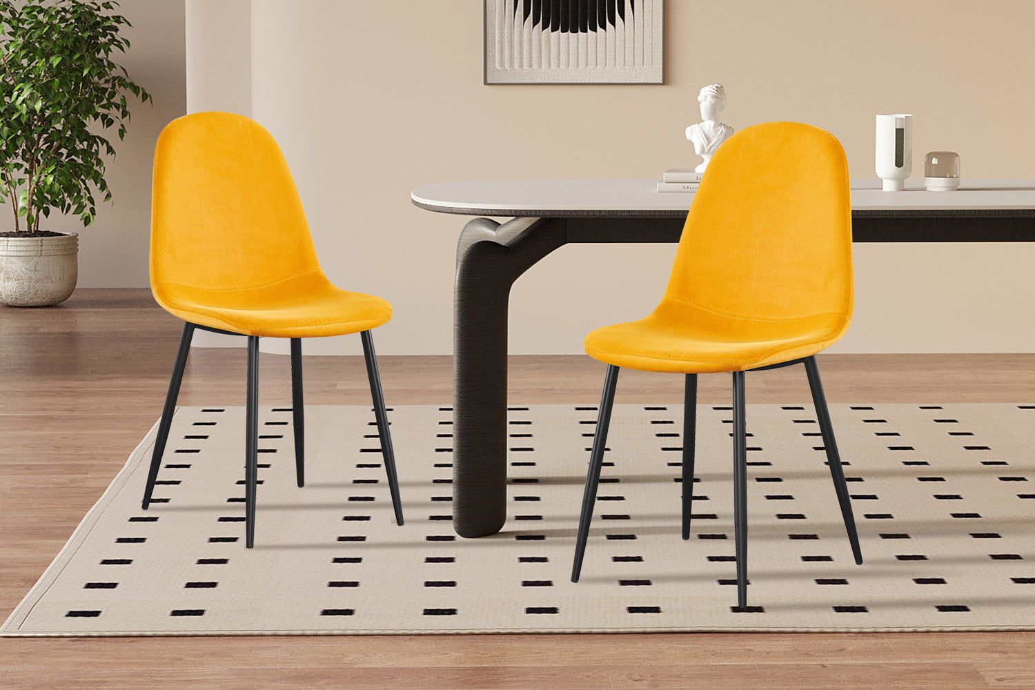Chair 'Boy' Velvet Yellow