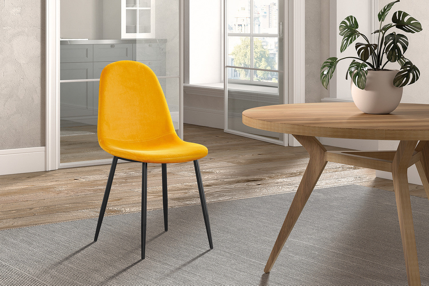 Chair 'Boy' Velvet Yellow