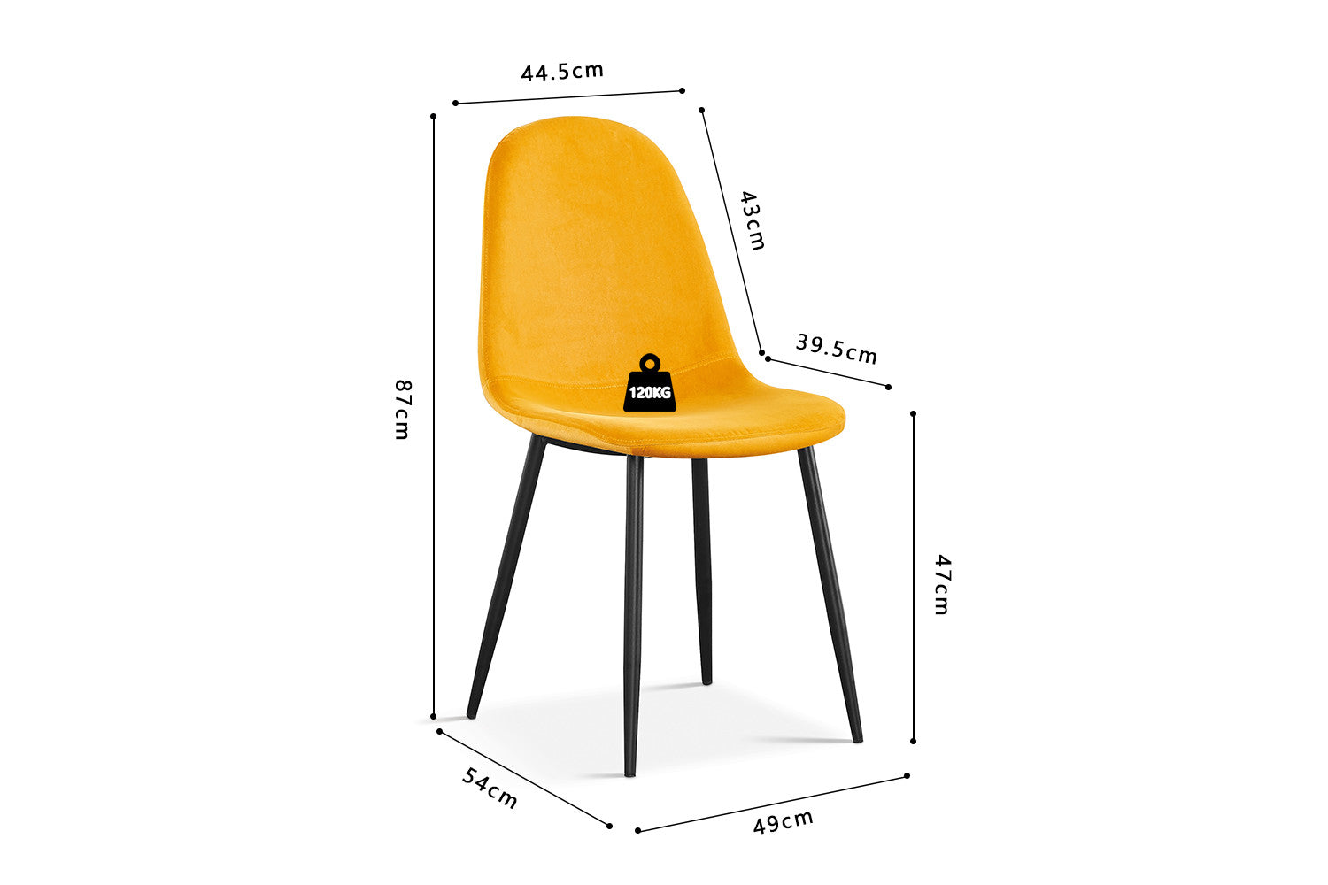 Chair 'Boy' Velvet Yellow