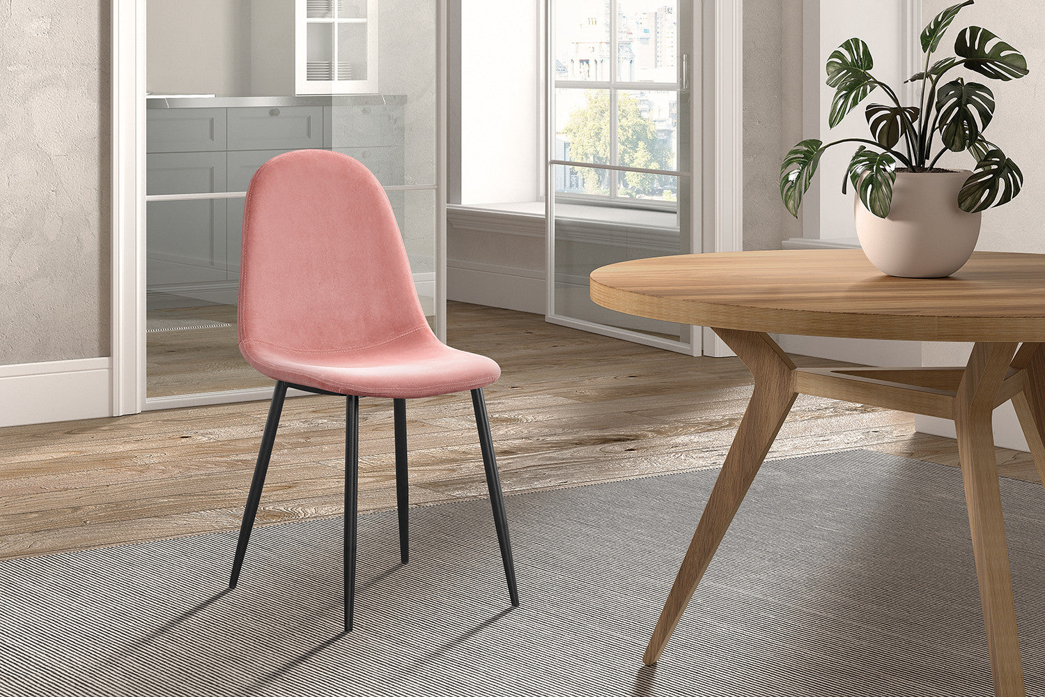 Chair 'Boy' Velvet Pink