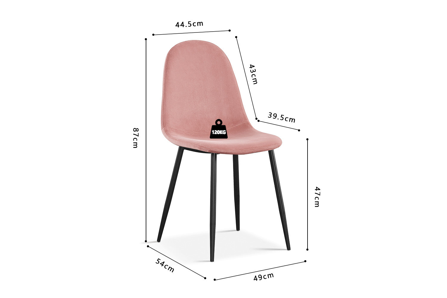 Chair 'Boy' Velvet Pink