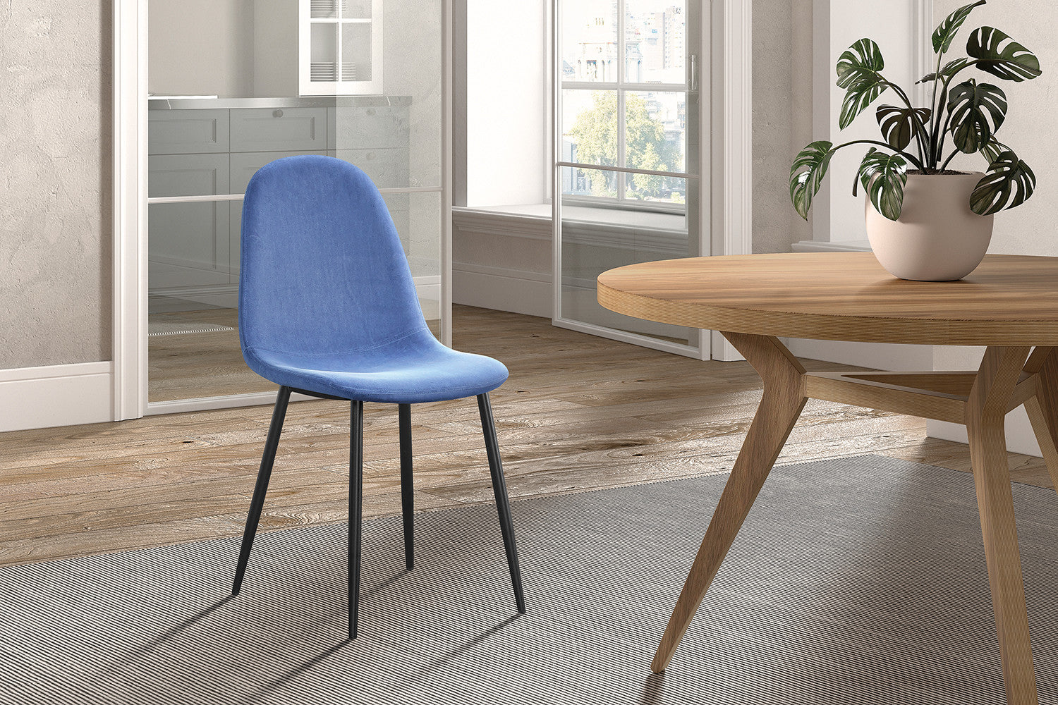 Chair 'Boy' Velvet Light Blue