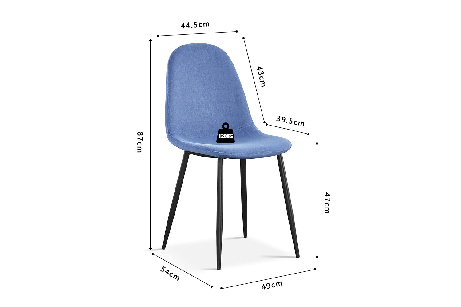 Chair 'Boy' Velvet Light Blue
