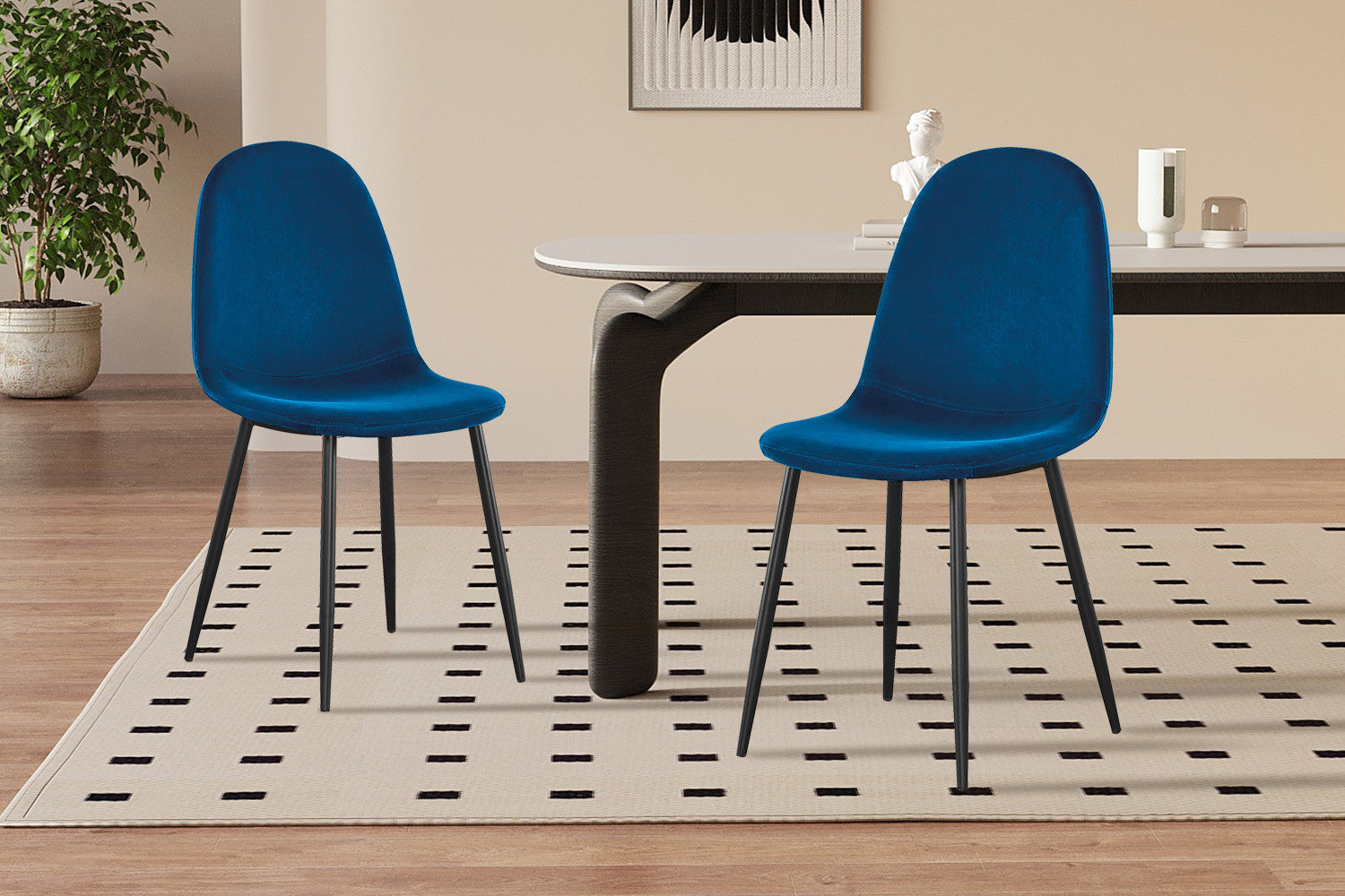 Chair 'Boy' Velvet Dark Blue