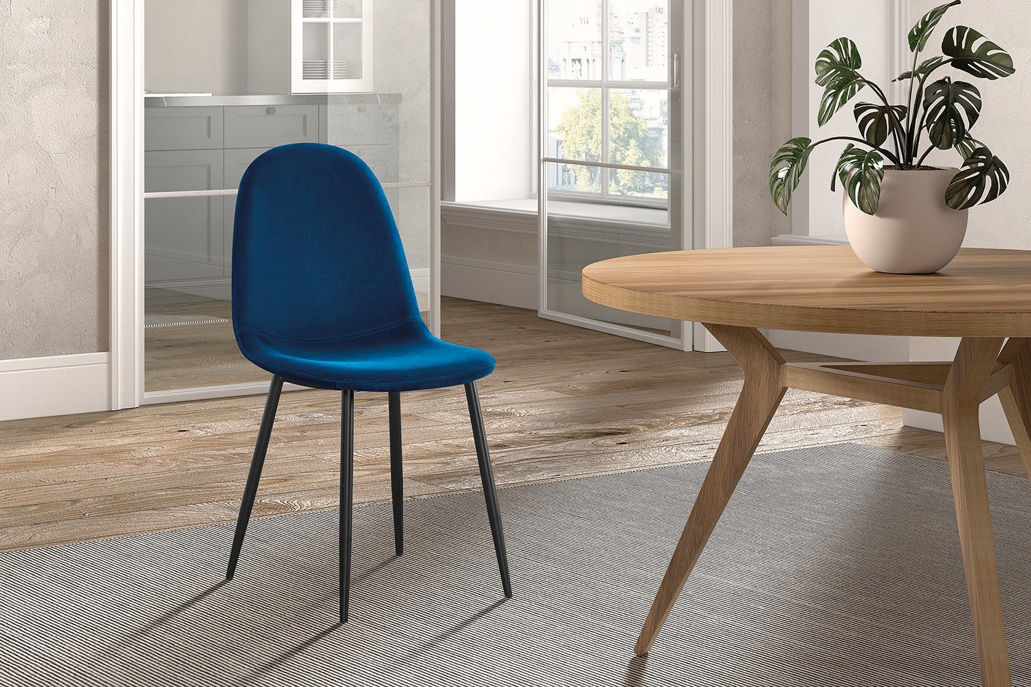 Chair 'Boy' Velvet Dark Blue