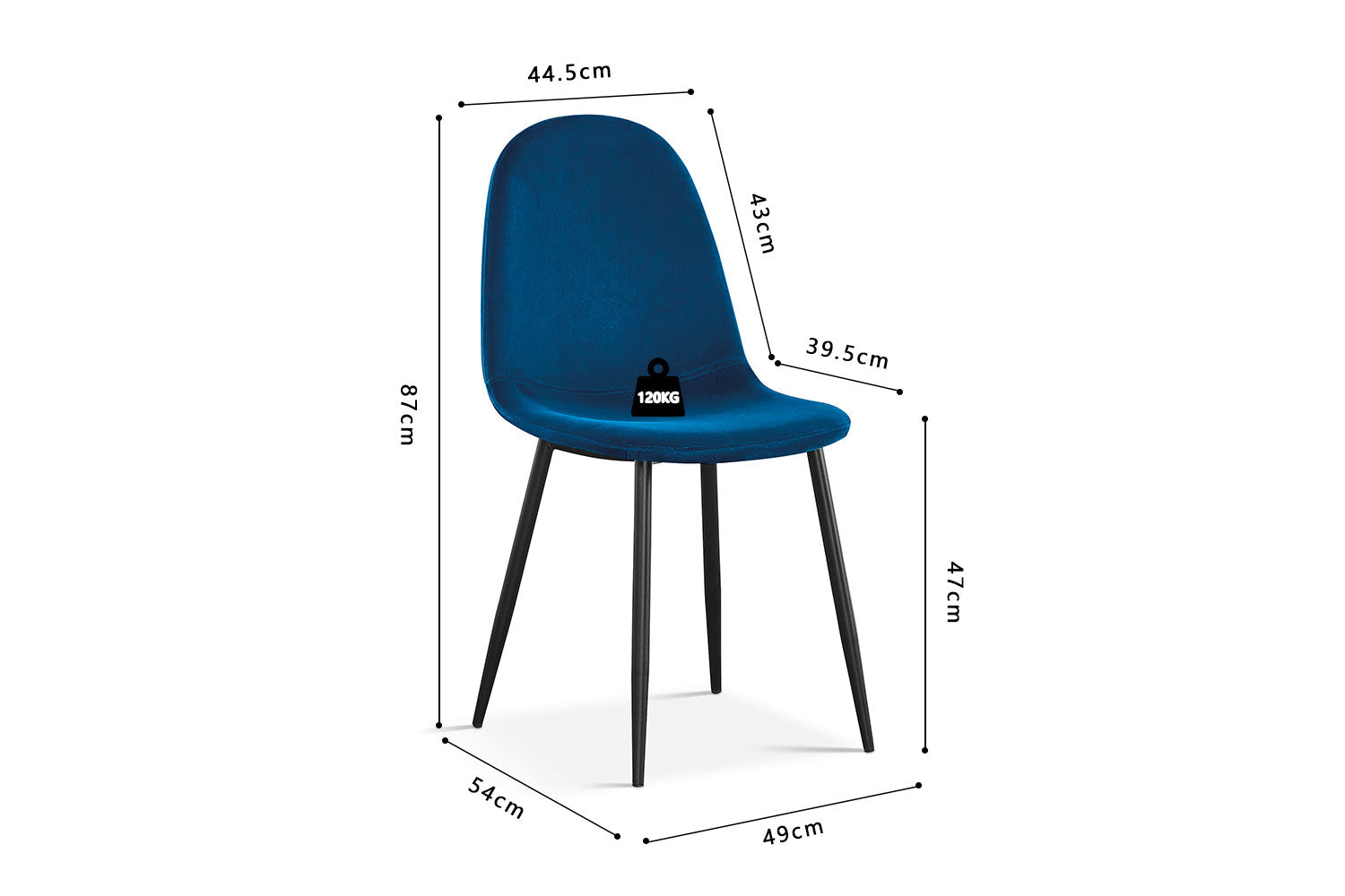 Chair 'Boy' Velvet Dark Blue