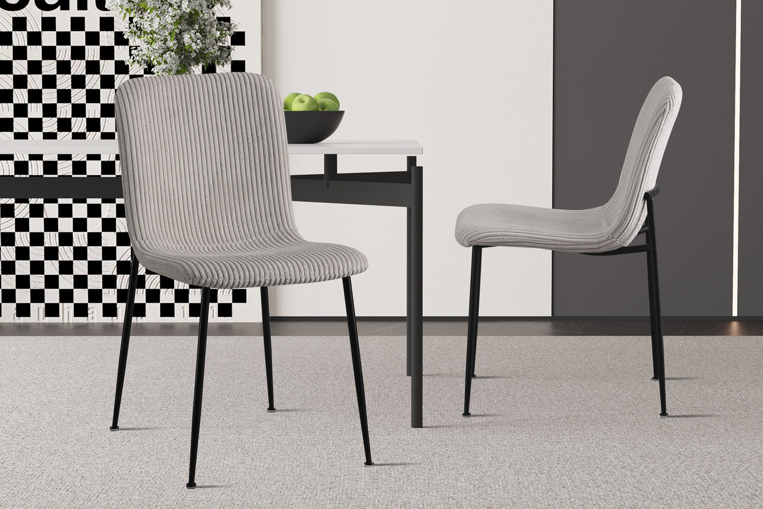 Chair 'Alice' Corduroy Light Gray